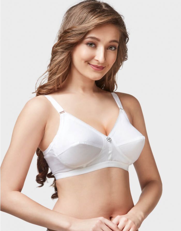 Buy TRYLO Cathrina Women Lacy Non-Wired Soft Full Cup Bra (Black_32D) at
